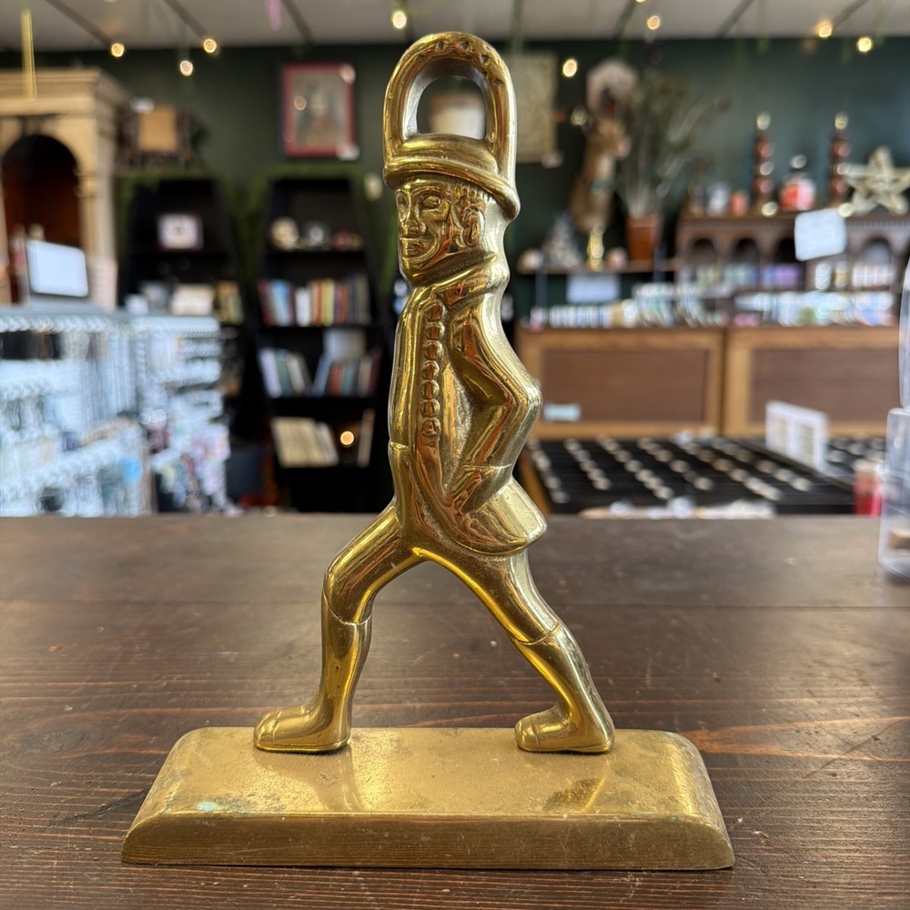 Vintage Brass Hessian Soldier Virginia Metalcrafters Door Stopper Ca. 1930